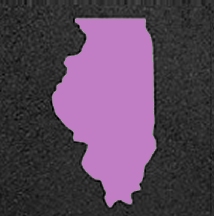 Silhouette of Illinois - lavender on black